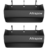 Altrapow Metal Hanging Fence Feeder, 4.5 Quart, Black, 2 Pack