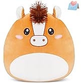 Athoinsu 12" Athionsu Horse Plush Pillow Soft Cuddly Stuffed Squishy | Christmas Birthday Gifts Toddler Kids Boys Girls Beautiful Decorative Festive Charming