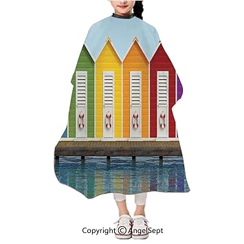 Amazon Com Waterproof Kids Haircut Salon Cape Of Colorful Beach