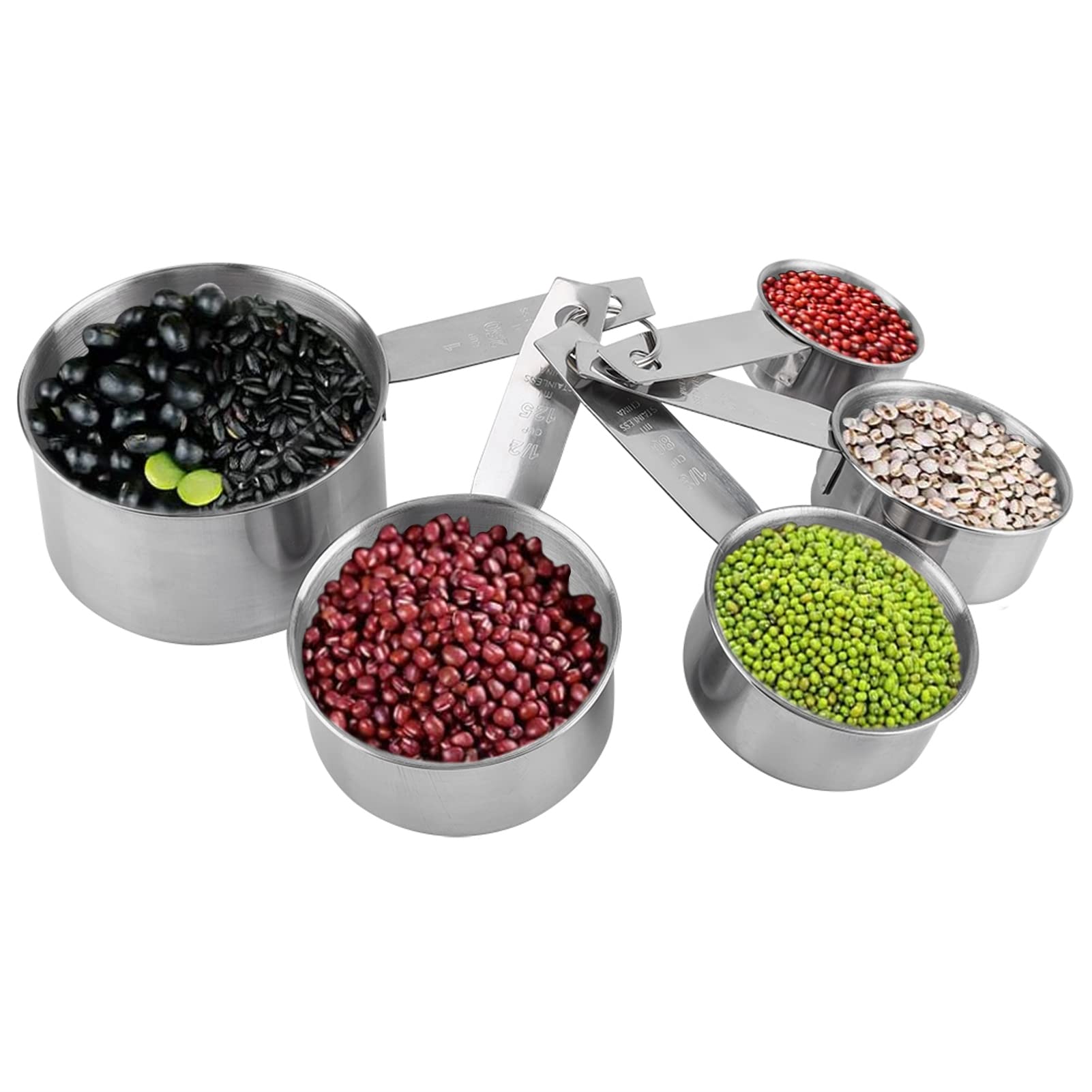 Stainless Steel Measuring Cups Stackable Measuring Set for Kitchen Cooking Baking, Liquid and Solid