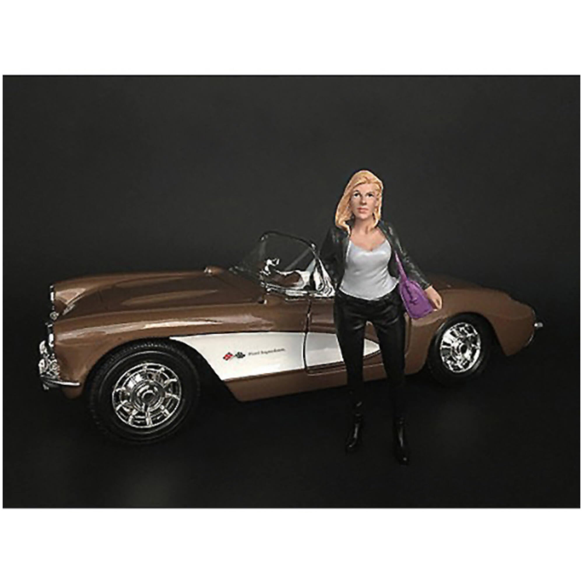 American Diorama 38192 Collectible Miniature Car Black/White