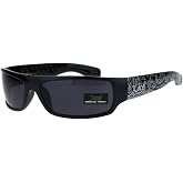 Locs Mad Dog Hardcore Gangster Cholo Narrow Rectangular Sunglasses Black Bandana