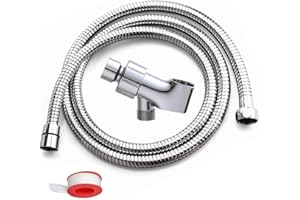 79 Inch Expandable Shower Hose Extra Long ，Bathing Toilet Cleaning, Adjustable Holder Mount and Stainless Steel Shower Hose f