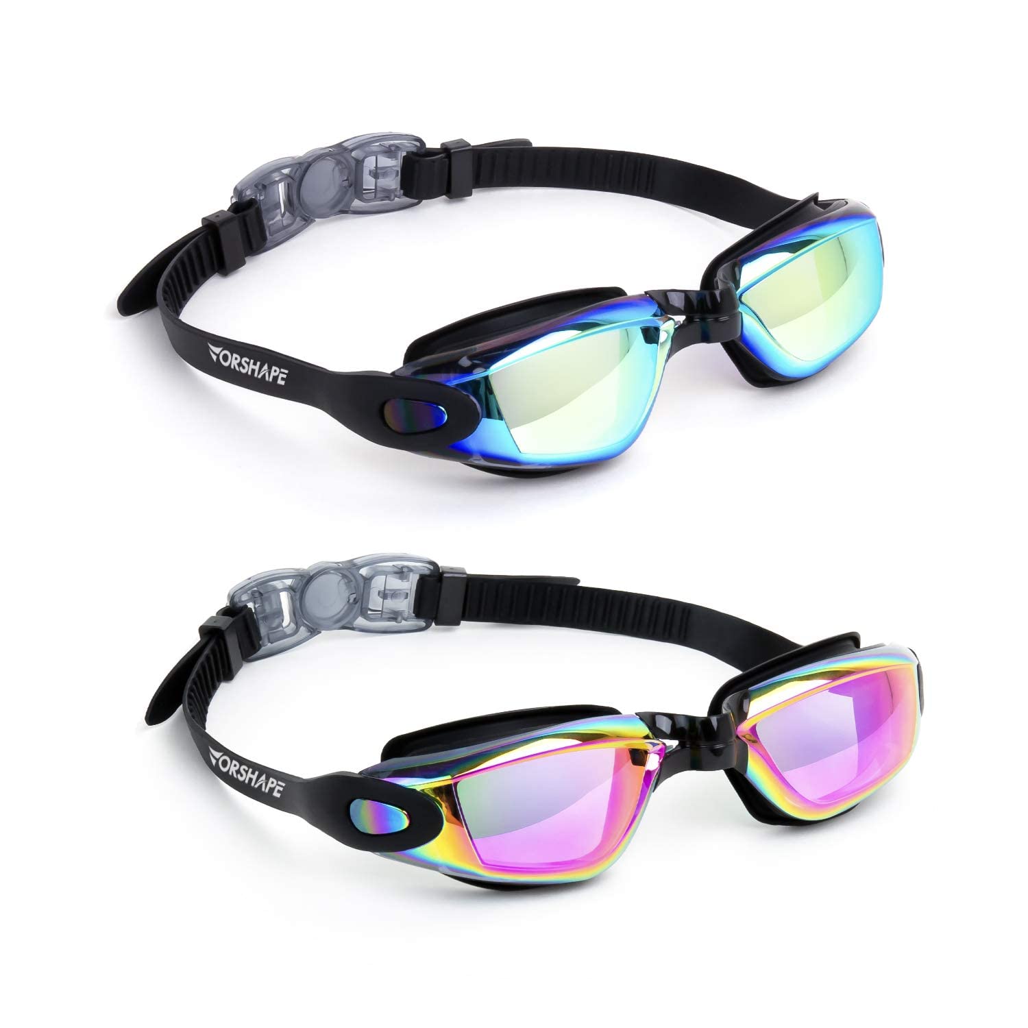 Photo 1 of Vorshape Swim Goggles Pack of 2 Swimming Goggle No Leaking Adult Men Women Youth, Aqua & Black Pink, Anti Fog