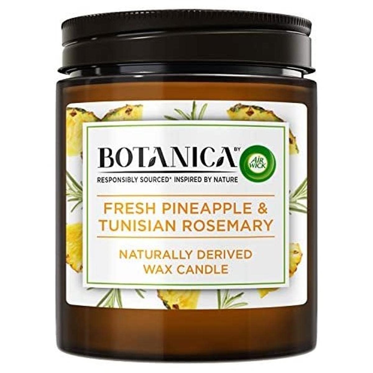 Botanica by Air Wick Air Freshener Naturally Derived Wax Candle Fresh Pineapple & Tunisian Rosemary 205 g