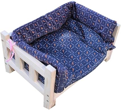 Lit Chien Lit Pour Chien Sureleve Canape En Bois Pour Animaux De Compagnie Grand Panier Pour Canape Pour Animaux De Compagnie Structure En Bois Massif Et Coussin Lavable Amazon Fr Cuisine Maison