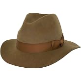 Outback Trading Company Classic Oak UV Protection Water-Resistant Wide-Brimmed Wool Felt Outdoor Hat with Ribbon Hatband