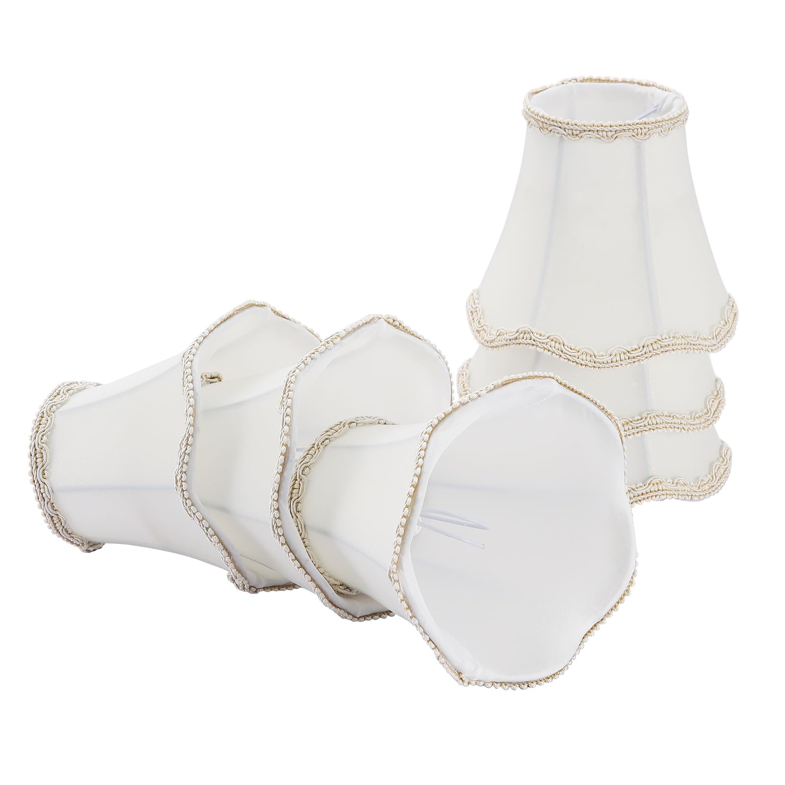 Fuloon Set of 6 LampShades for Candle Crystal Chandelier Wall Lamp Droplight Fabric Lamp Shade