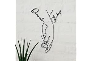 Personalized Couple Decoration – Custom Holding Hands with Names, Romantic Gift for Anniversary, Wedding, Valentine’s Day