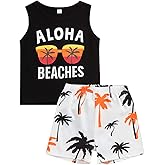Toddler Boys Shorts Set Seaside Printed T-Shirt+Shorts 2Pcs Little Boy Outfits Summer Clothes Suit