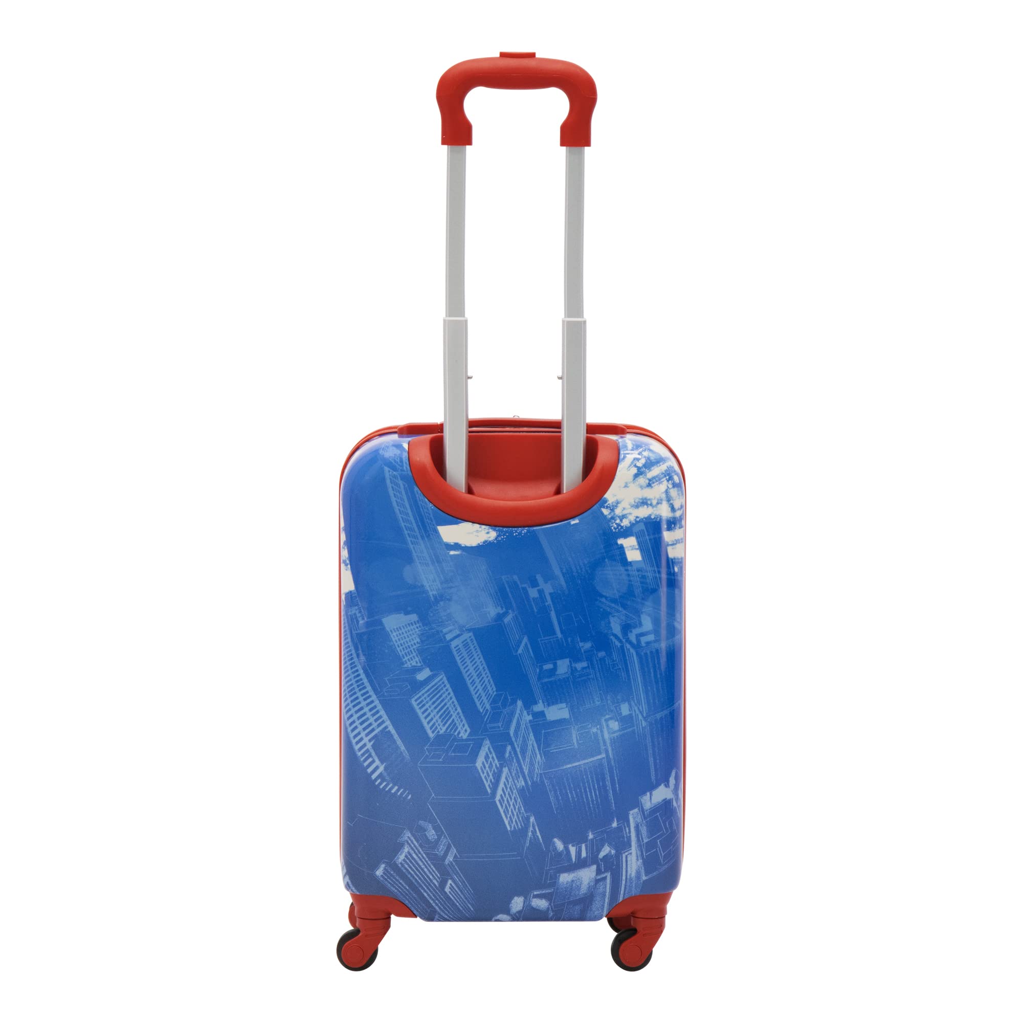 FUL Unisex Kid's Marvel Spider-Man Carry On Luggage, Hardshell Rolling Suitcase with Spinner Wheels, Blue/White, 21 Inch
