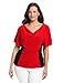 Star Vixen Women's Plus-Size Flutter Sleeve Colorblock Top