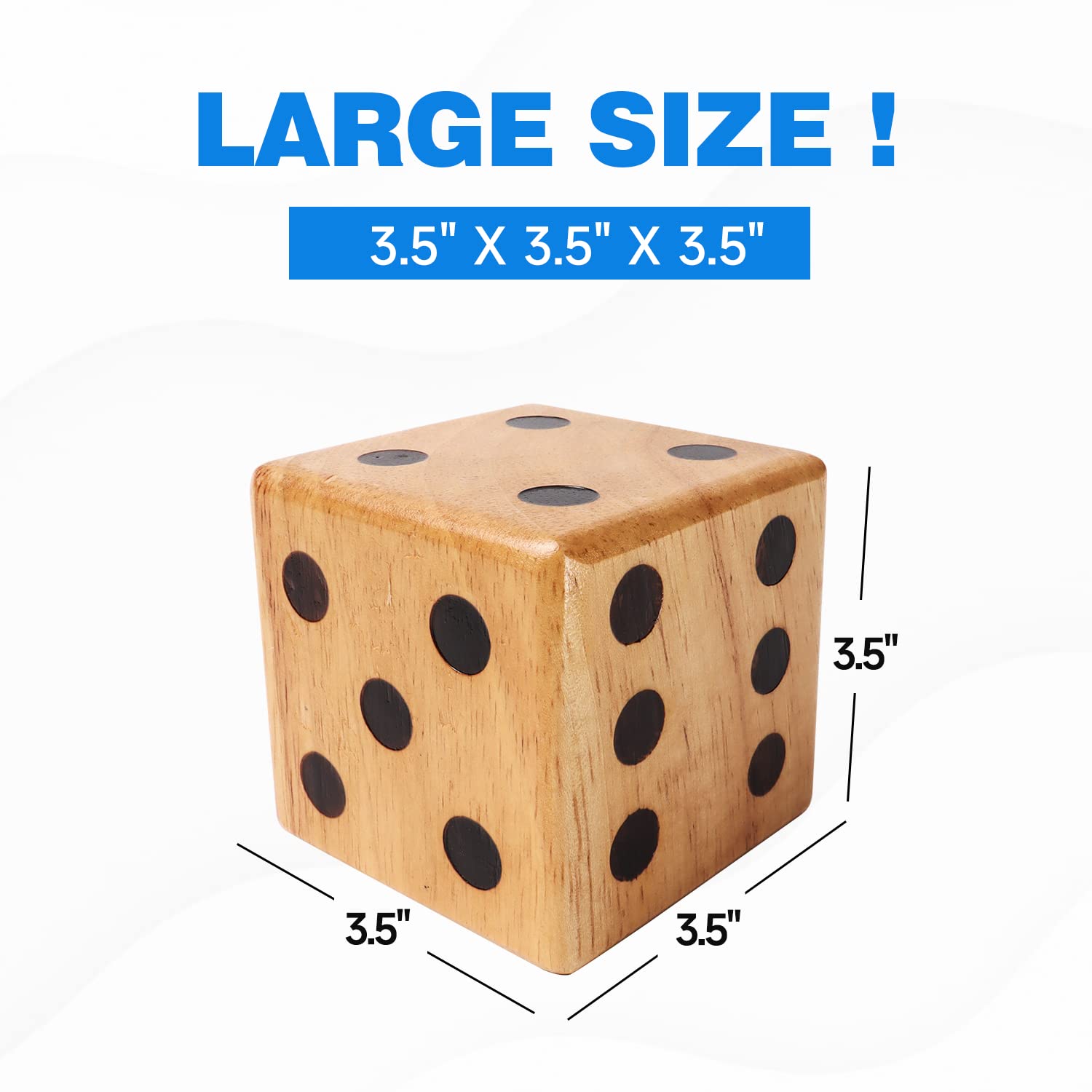 GSE Games & Sports Expert 3.5-Inch Premium Oak Giant Yard Dice Set with Carrying Bag and Yardzee & Farkle Scorecard. Outdoor Backyard Lawn Game for Family