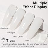 TOMICCA Milky White Gel Nail Polish 15ml Natural French Soak Off UV LED view 6