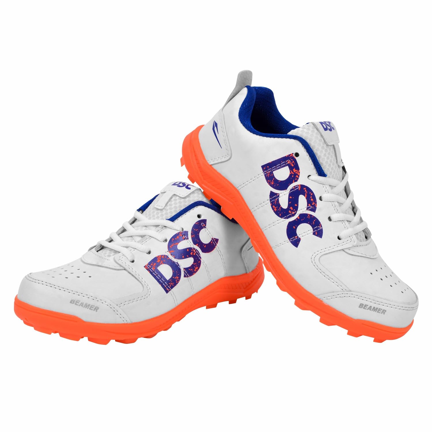 DSC Beamer Cricket Shoes Size 9 UK (Fluro Orange-White)