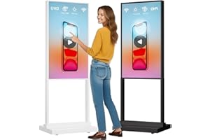 Canlarriz 55 Inch 4K Touchscreen Kiosk, Indoor Capacitive Touch Floor Standing Digital Signage Displays,Advertising Display LCD Kiosk, UHD Interactive Display Poster Android System, HDMI/USB/WiFi