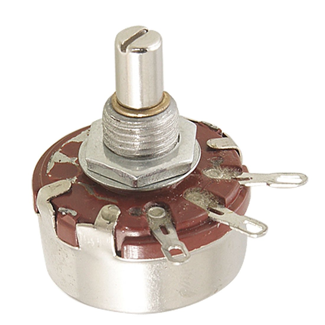sourcingmap a11110700ux0044 Wth118-1A 220K Ohm 2W Carbon Composition Rotary Taper Potentiometer Shown (1-Piece)
