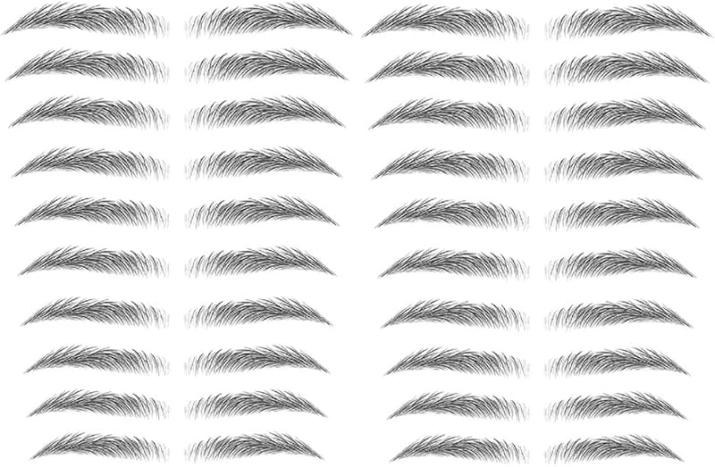 Yesallwas 4D Eyebrow Tattoo Stickers 20 Pairs Waterproof Transfer Makeup for