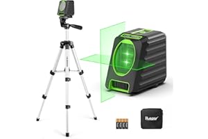 Laser Level with 26in Tripod, Huepar 150°/150Ft Self Leveling Lazer Leveler Tool with Pulse Mode (197Ft), Switchable Green Cross Line for Picture Hanging, Tile, DIY/Construction Project