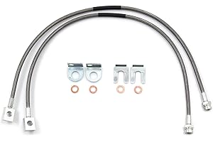 WNSEU MSCRP 89702 Front Stainless Brake Lines for 87-06 Jeep TJ/YJ/XJ With 4"-6" Suspension Lift Kits