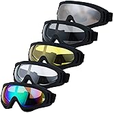 LJDJ Motorcycle Goggles Pack of 5 -Dirt Bike ATV Motocross Riding Offroad Goggles for Boys Girls Youth Men Women