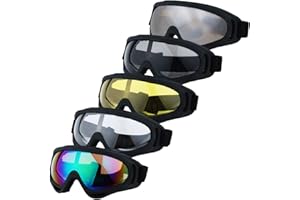 LJDJ Motorcycle Goggles Pack of 5 -Dirt Bike ATV Motocross Riding Offroad Goggles for Boys Girls Youth Men Women