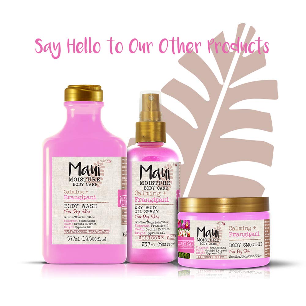 Maui Moisture Frangipani Body Wash for Dry Skin 19.5 Ounce Moisturizing Body Wash Formulated for Dry Skin, with Aloe Vera Juice and Coconut Water, Silicone Free : Beauty