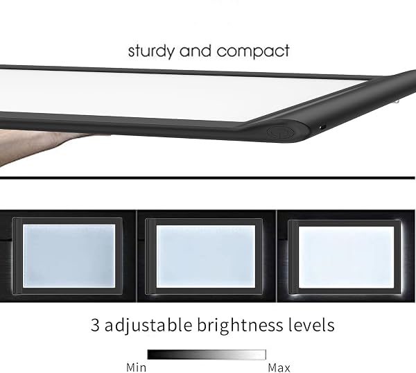 LIGHT BOX FOR TRACING A4,DRAWING PAD DIMMABLE BRIGHTNESS INDOOR OR OUTDOOR FOR ARTISTS,DRAWING,SKETCHING,ANIMATION AND X-RAY VIEWING (BLACK)