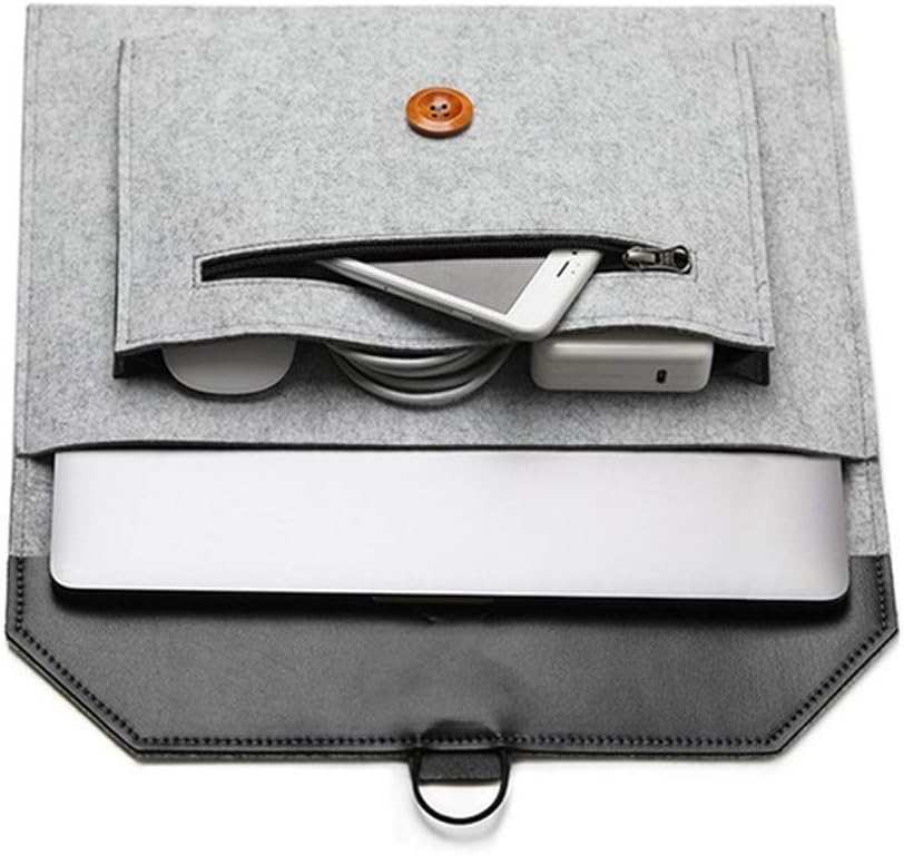 12 inch Felt Laptop Tablet Sleeve Case Bag with Zip Pocket Handbag for iPad Pro 12.9 / MacBook 12 / Surface Pro 2017 / Surface Pro 6 / 4 / 3 / Most 11" 12" Chromebook Ultrabook Notebook (Gray)