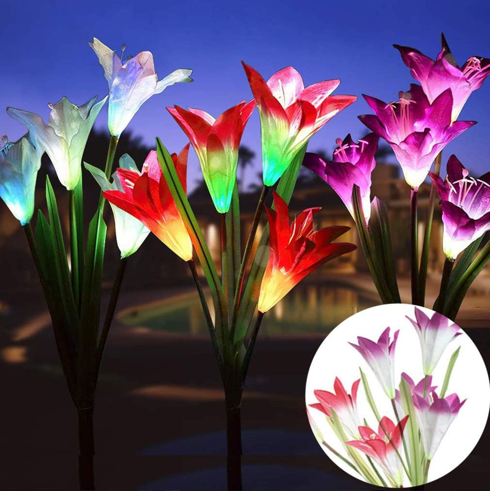 Grewtech Solar Lights OutdoorSolar Garden Lights 2 Pack