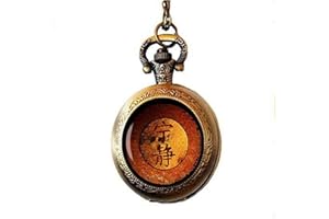 KWYUT Firefly Serenity Glass Art Pendant Pocket Watch Necklace, Jewelry, Gift,Men Women Necklace, Personalized