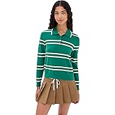 State & Lake Women's Long Sleeve Striped Polo
