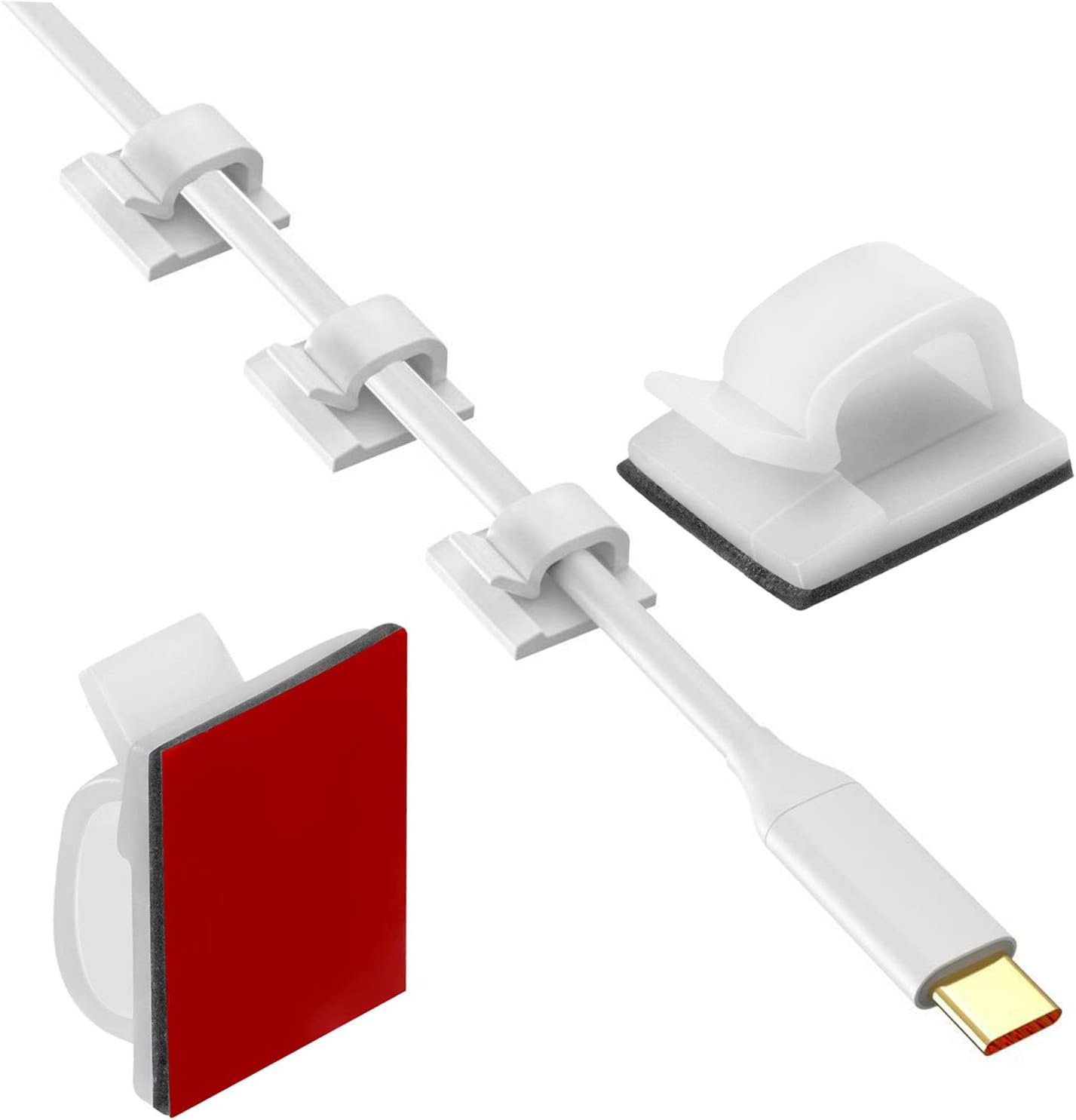 100 Pieces Adhesive Cable Clips Wire Clips Cable Management Wire Cord