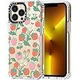 MOSNOVO Case for iPhone 13 Pro, [Buffertech 6.6ft Military-Grade Drop Protection] [Anti Peel Off Tech] Clear TPU Bumper Phone Case Cover Design - Strawberry Garden