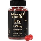 Black Girl Vitamins - Vitamin B12 Gummies, for Energy, Metabolism &amp; Nervous System Support, 1000 mcg Cyancobalamin B12 per Serving, Halal &amp; Gluten-Free - 60ct