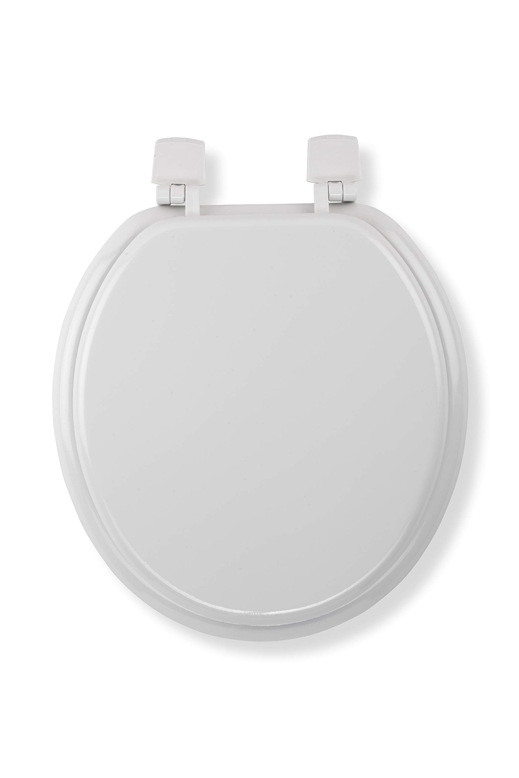 Croydex Sit Tight Buttermere Wooden Toilet Seat - O Shaped Moulded Wood with Antibacterial Treated Surface White, 43.5 x 37.2 x 6 cm
