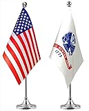WXTWK 2 Pack American USA 1775 Army Desk Flag Small