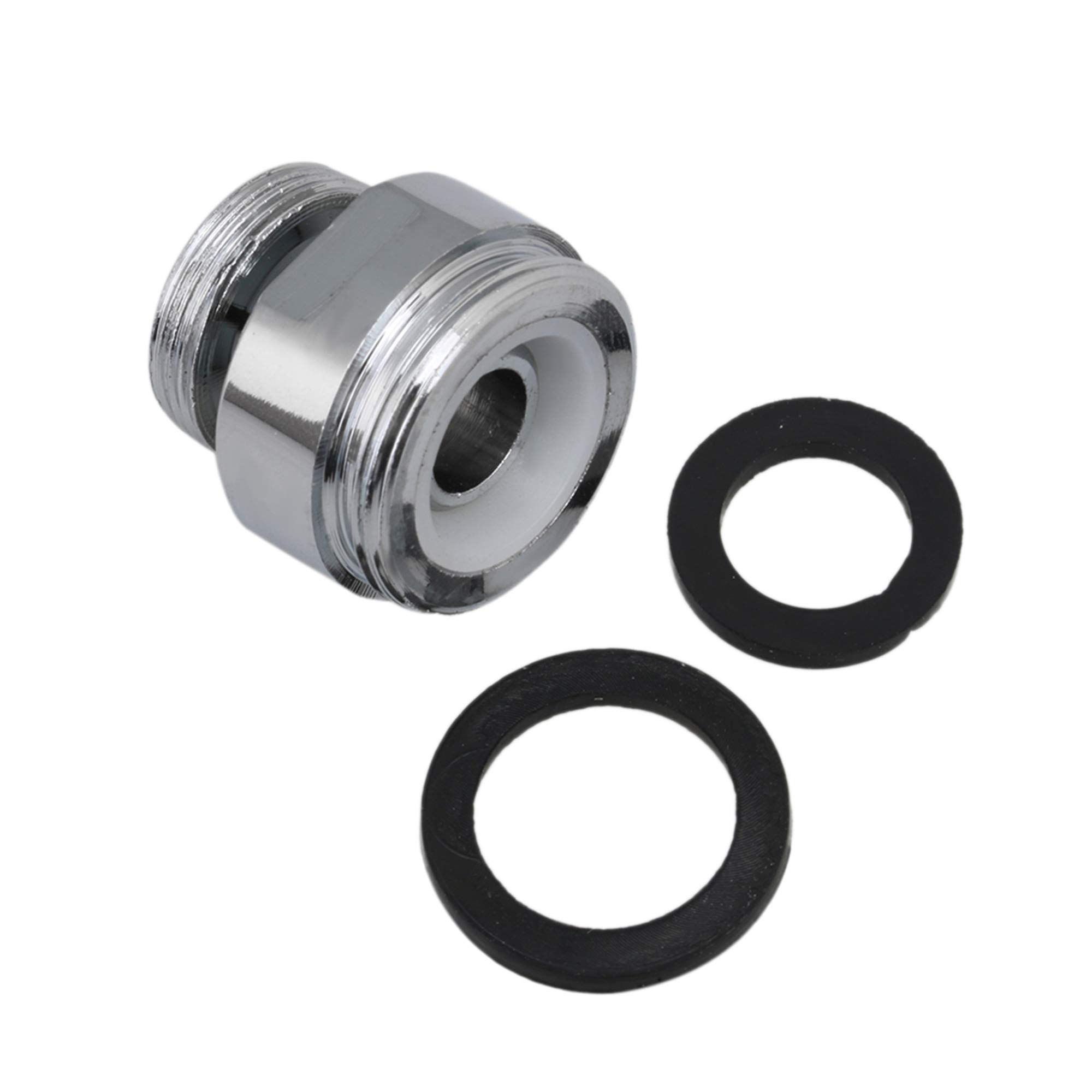 RDEXP 360 Degree Copper Sliver Faucet Tap Aerator Male Thread 18mm to 22mm Water Faucet Adaptor for Kitchen Sink, Bathroom, Restaurant