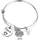 TGBJE Gigi Bracelet Hand Stamped Wire Bangle Great Grandma Gift With Family Tree