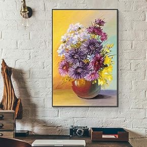 Floating Framed Canvas Wall Art for Living Room, Bedroom Vintage Vase Canvas Prints for Home Decoration Ready to Hang - 16x24 inches