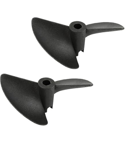 Unique Bargains RC Bateau CCW Hélice 5mm Arbre 3Vanes 52mm 1.4 P Forme de Ventilateur Pastic Noir Rotatif Props Hélice pour Bateau RC 2pcs