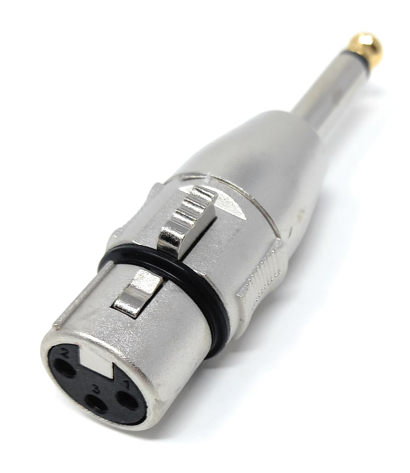 DRUT 1pcs 6.35mm Mono TS Jack Plug to XLR Female Socket Cable Lead Adapter (Silver)