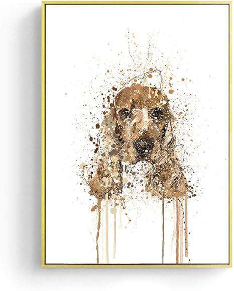 Amazon 北欧スタイル水彩犬帆布アートパネル印刷絵画インテリア面白い動物頭ポスター漫画動物壁写真子供部屋装飾水彩犬 キャンバスアートパネルプリントポスターおかしい動物の頭漫画の絵40x50cmいいえフレーム 9 ウォールステッカー オンライン通販