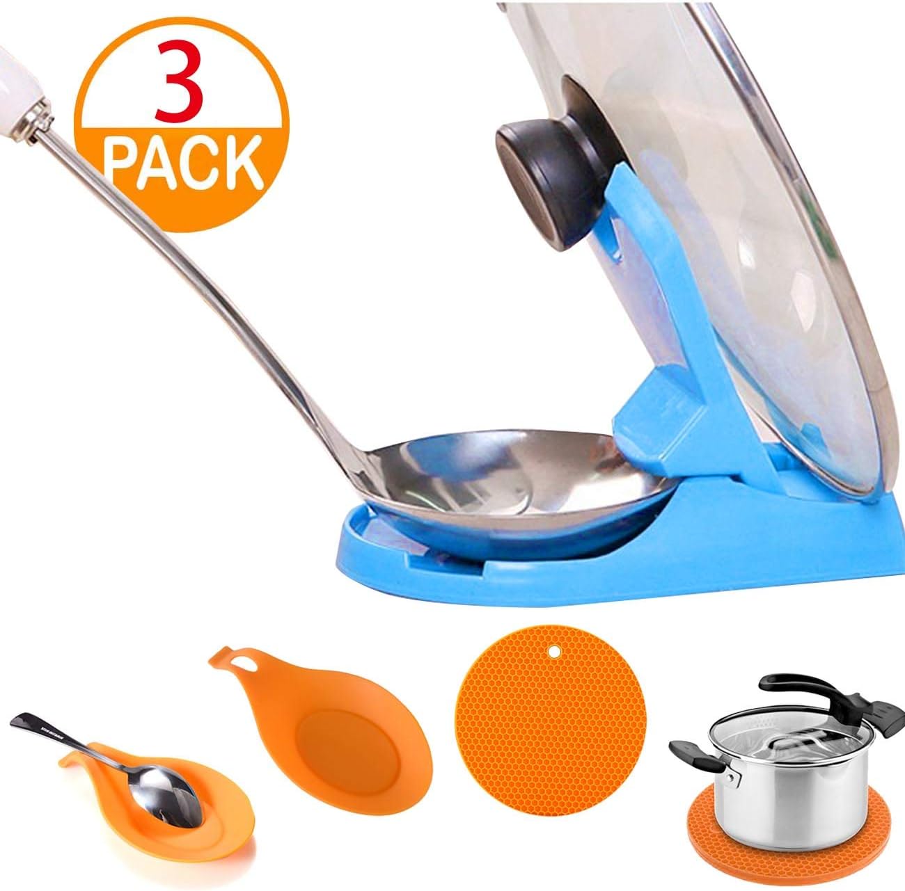 Best Spoon Pot Lid Shelf Cooking Storage Kitchen Decor Tool Stand Holder