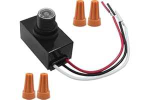 LifCratms 1 Pack Dusk to Dawn Sensor for Outdoor Lighting, Photocell Light Sensor, 120-277V Photoelectric Switch Replacement with Wire Caps, Hardwired Post Eye Light Suitable