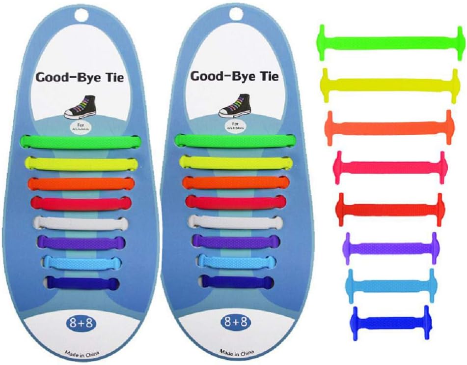 DmHirmg No Tie Shoelaces for Kids and Adults, Waterproof Elastic Silicone Laces for Sneakers, Casual Shoes, Boots by ACXOPT