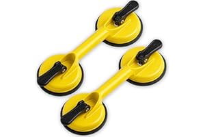 Gekbot Heavy Duty Suction Cup Lifter (2-Pack): 220lb Capacity Aluminum Vacuum Plate for Glass, Large Tile & Granite - Floor G