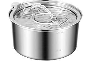 TGPETMAO Cat Water Fountain Stainless Steel, 108oz/3.2L Automatic Pet Water Fountain, Dishwasher Safe Dog Water Dispenser with Adjustable Water Flow, Ultra-Quiet Pump with 3 Replacement Multi-Filters