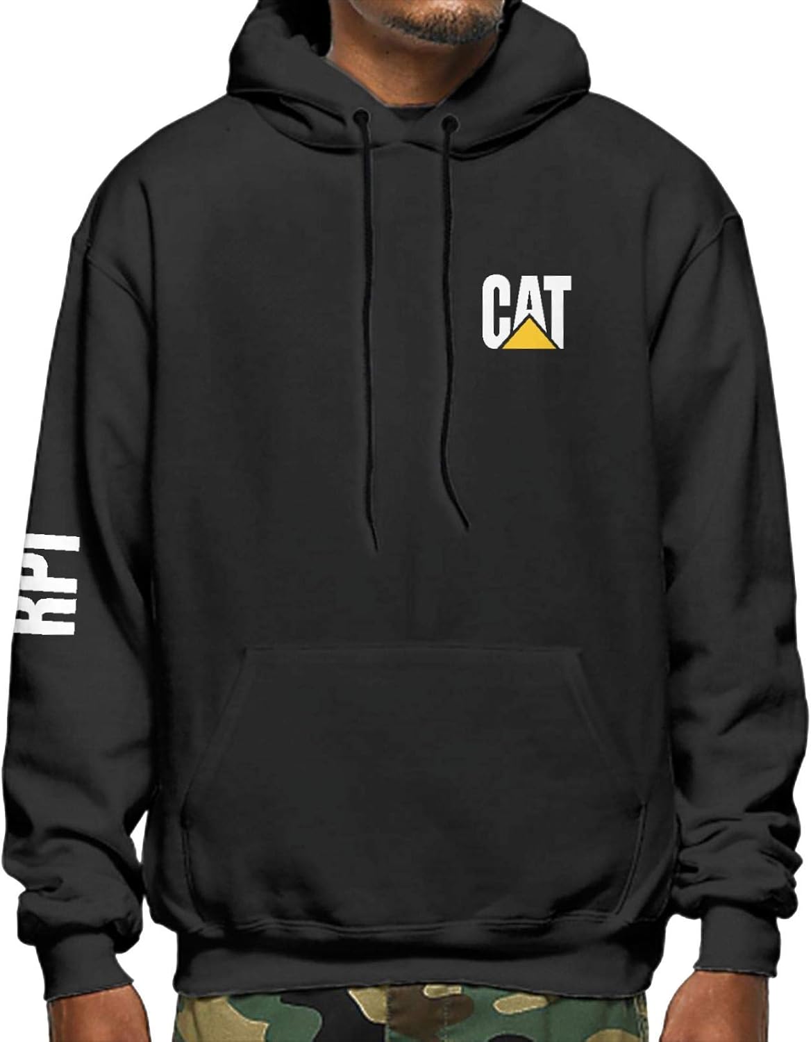 Caterpillar Sudadera con capucha unisex para hombre y mujer, Negro