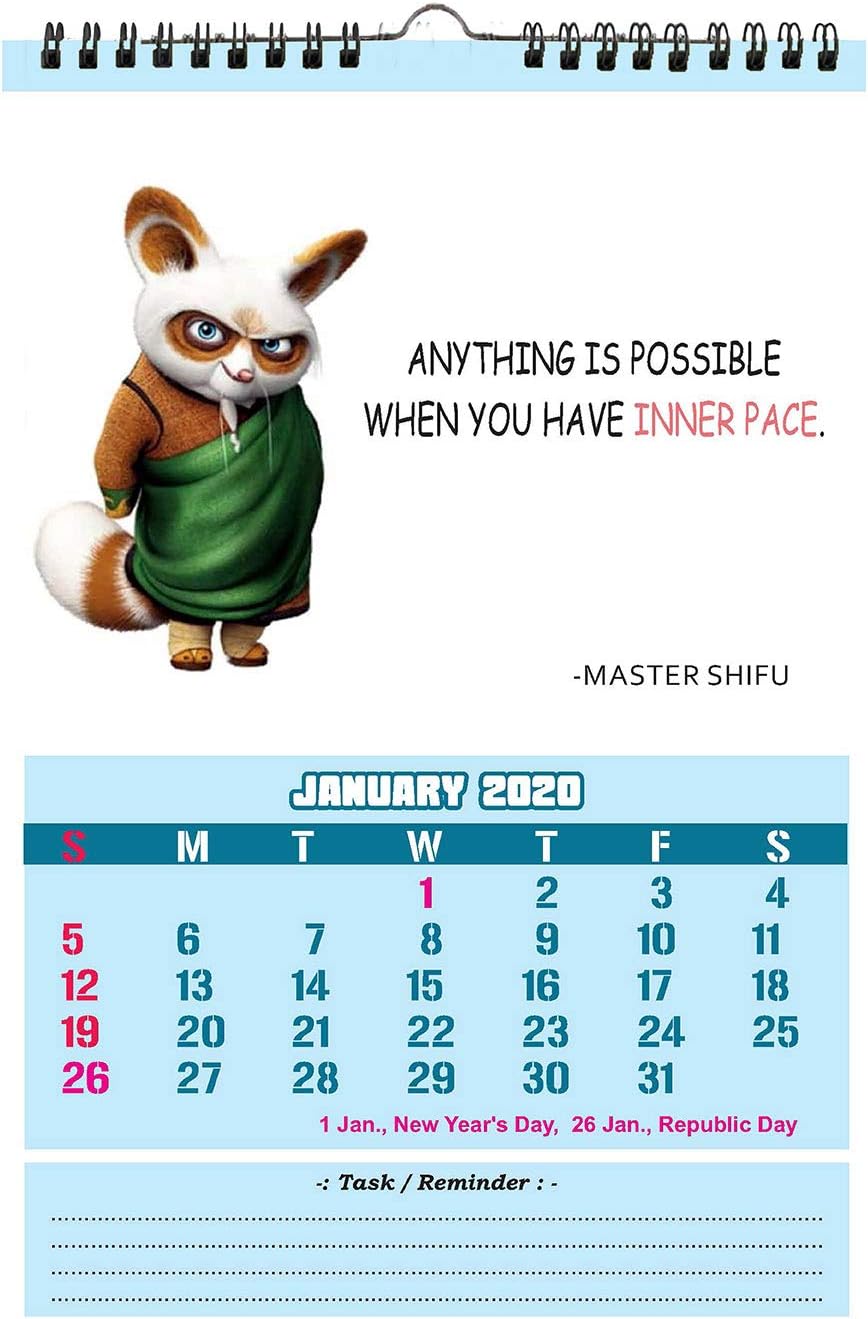 Accuprints Spiritual 2020 Calendar for Wall for motivational motivation 2020 Planner office home table new year hanging kids all year students school gift girls room living room india planning new marking